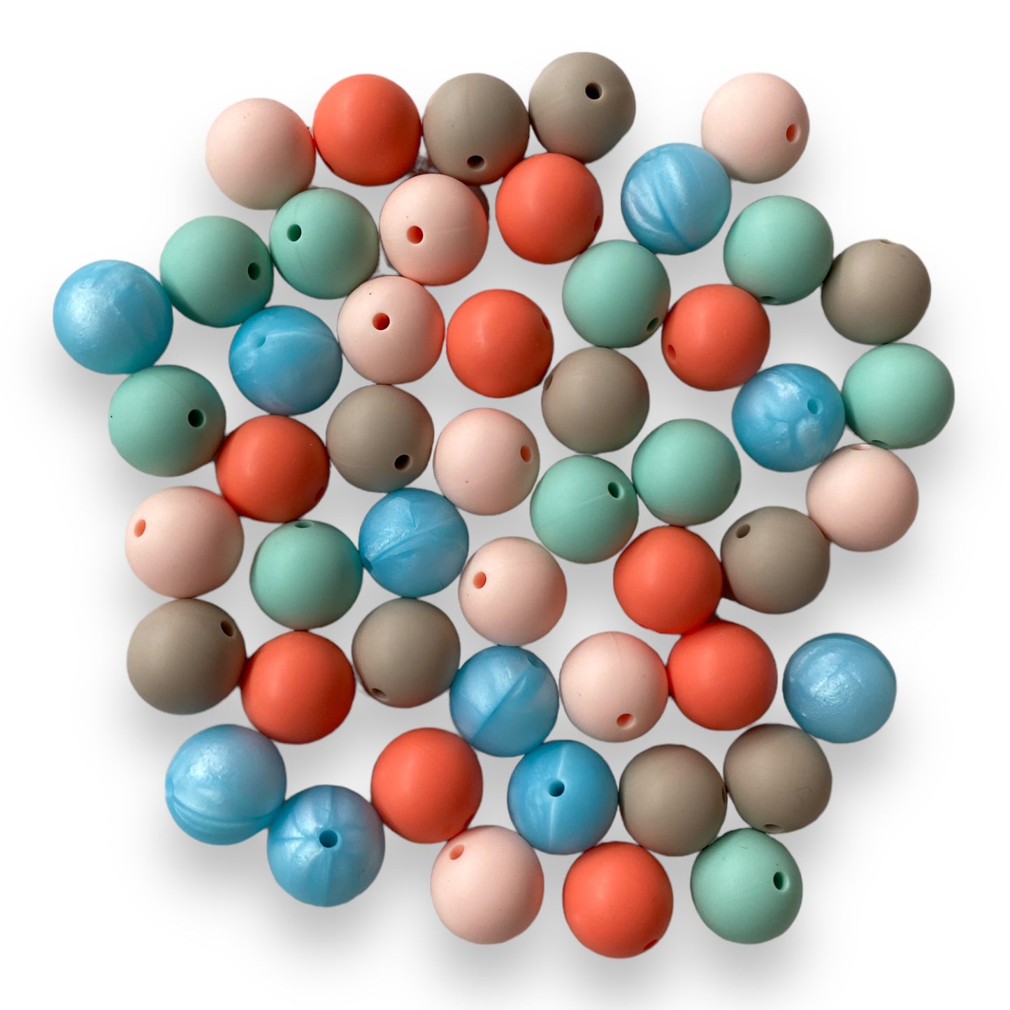 15mm "Beachy" 50 Count  Silicone Bead Pack–  Ideal for Beadable Pens & Keychains