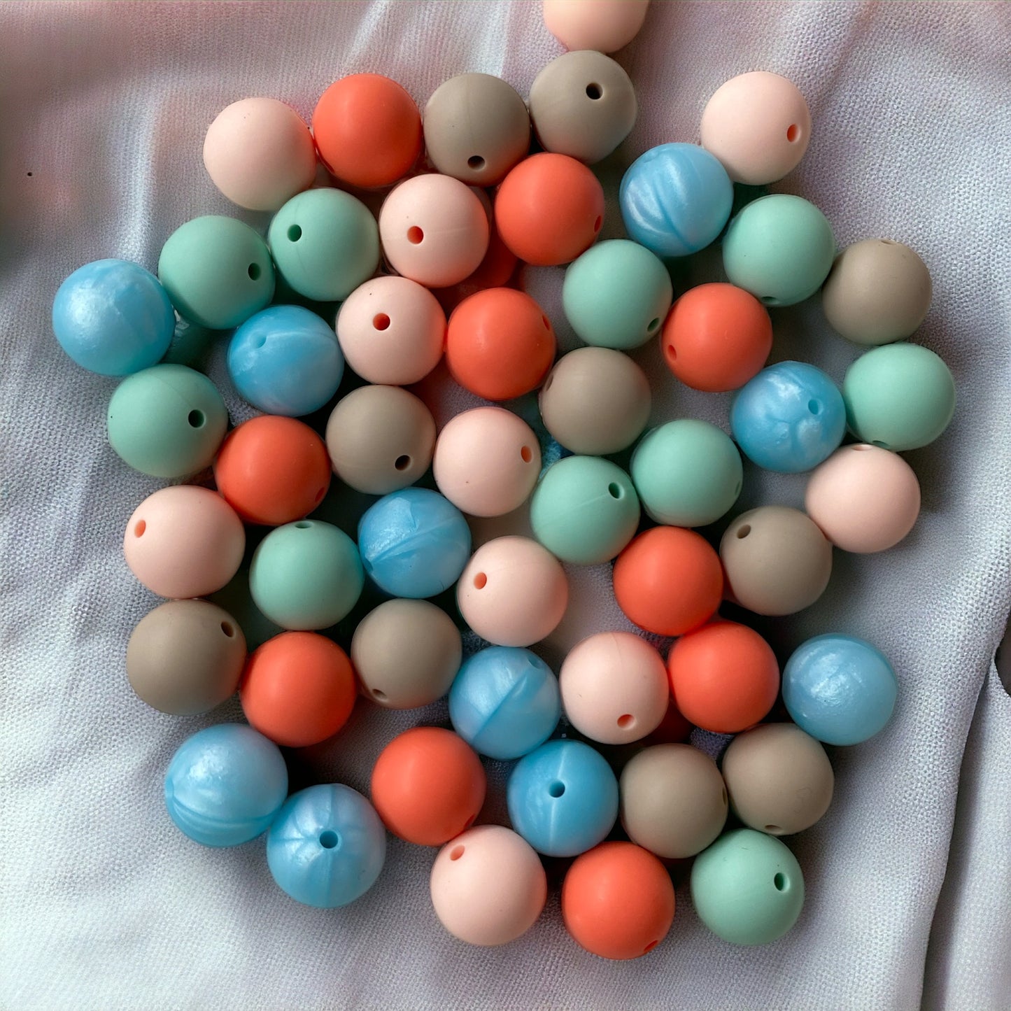 CK - 134  -  15mm "Beachy" 50 Count  Silicone Bead Pack