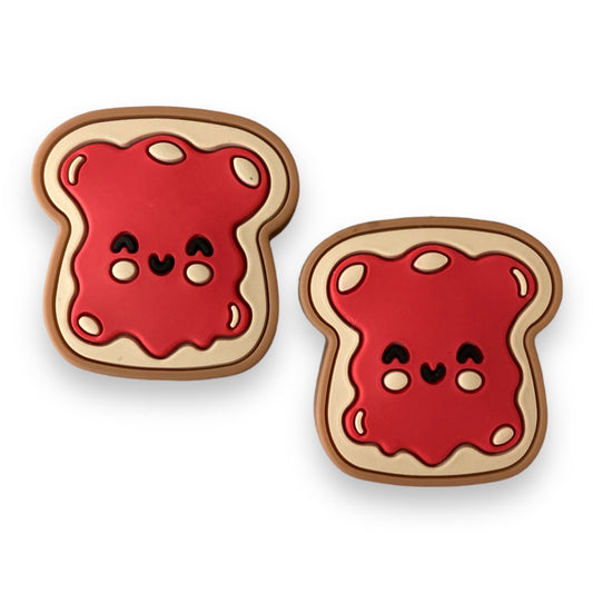 X165- "Red Jam / Bread"  Silicone (1 Count) Focal Bead