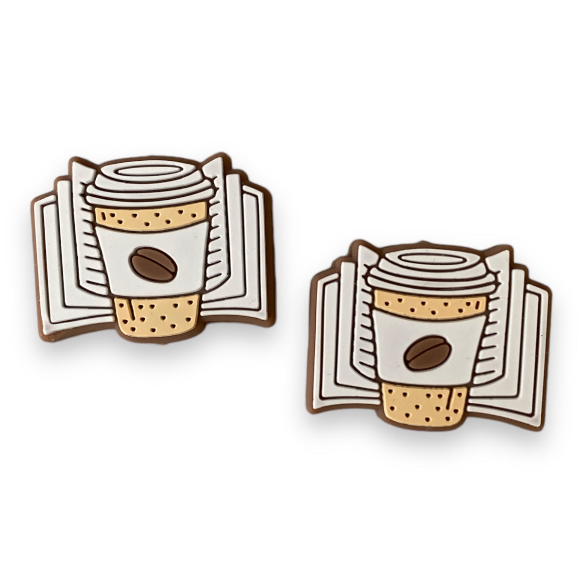 X170 - "Coffee & Books"  Silicone (1 Count) Focal Bead