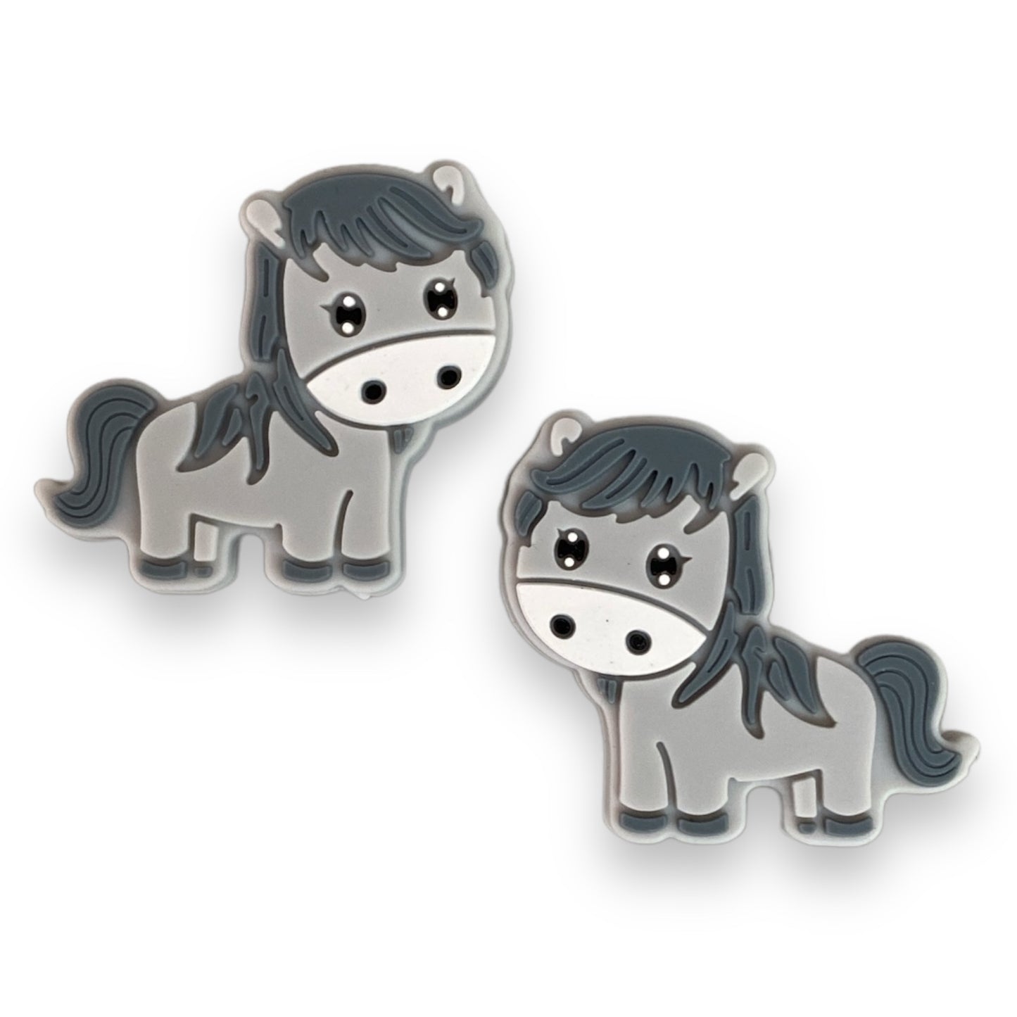 T399 -  "Gray Horse" Silicone Focal Bead (1 Count)