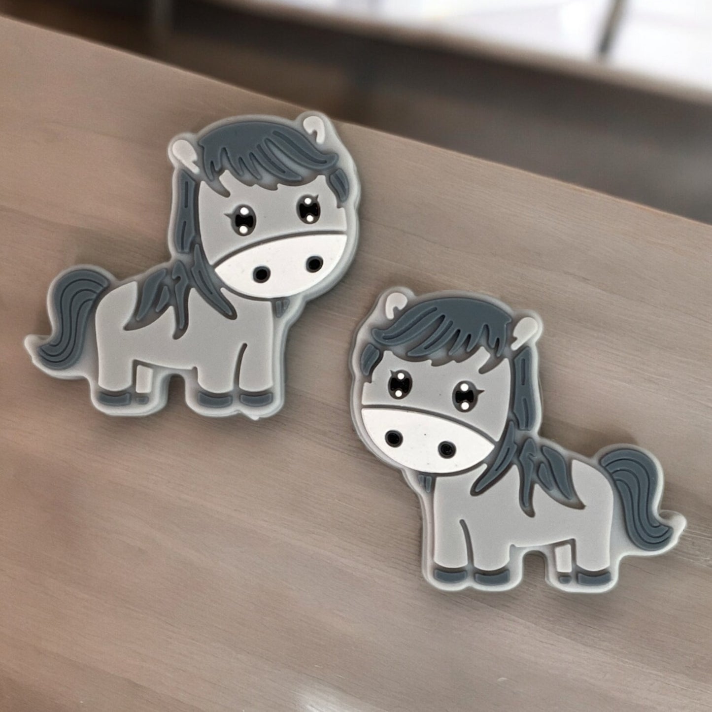 T399 -  "Gray Horse" Silicone Focal Bead (1 Count)