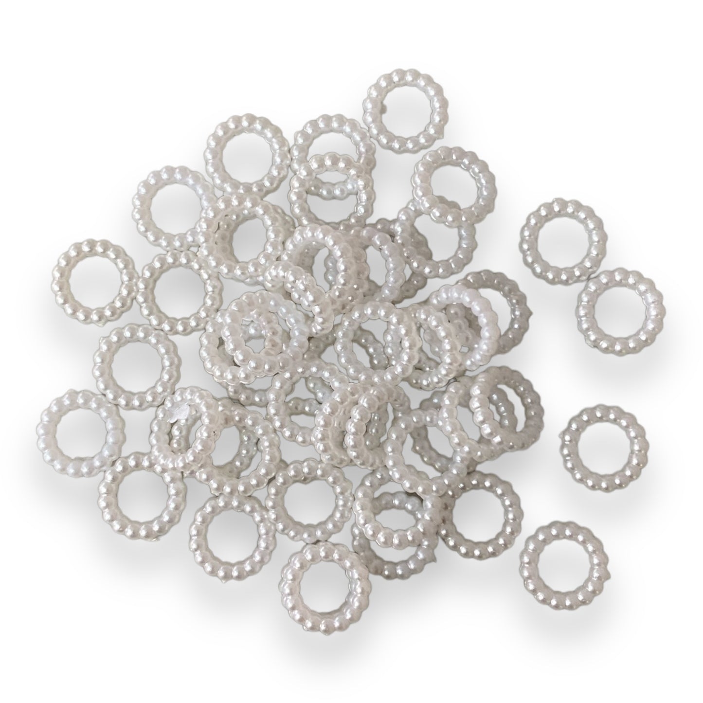 CK- 148 - 12mm "White" Plastic Pearl Wide Hole Spacers (45-50 Pack)