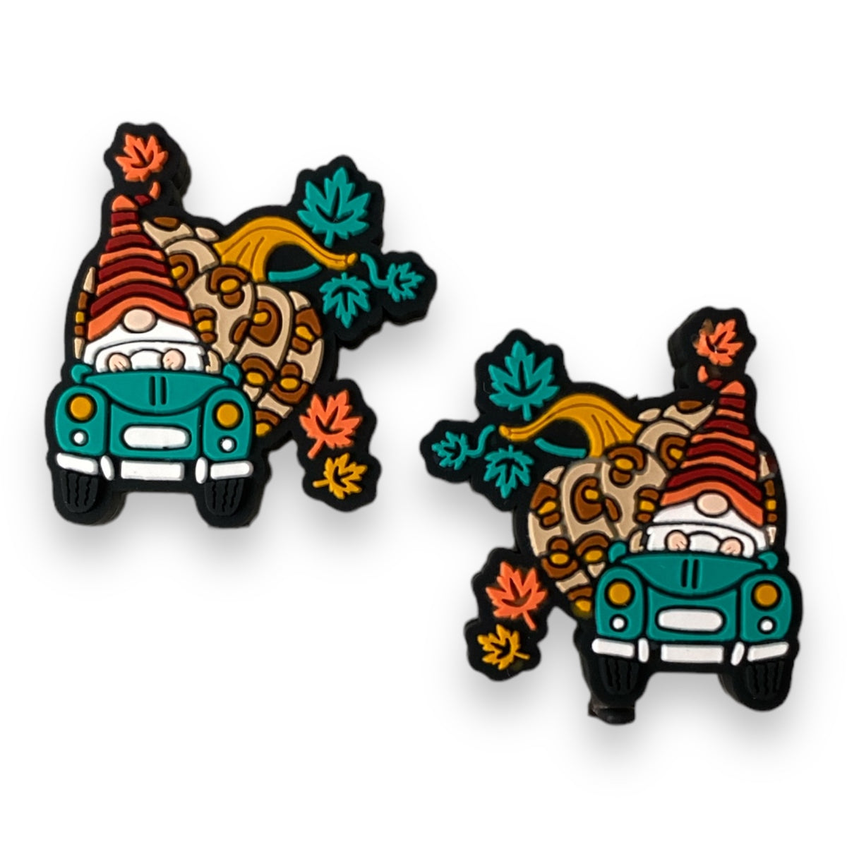 h924-  "Autumn Gnome" Silicone Focal Bead (1 Count)