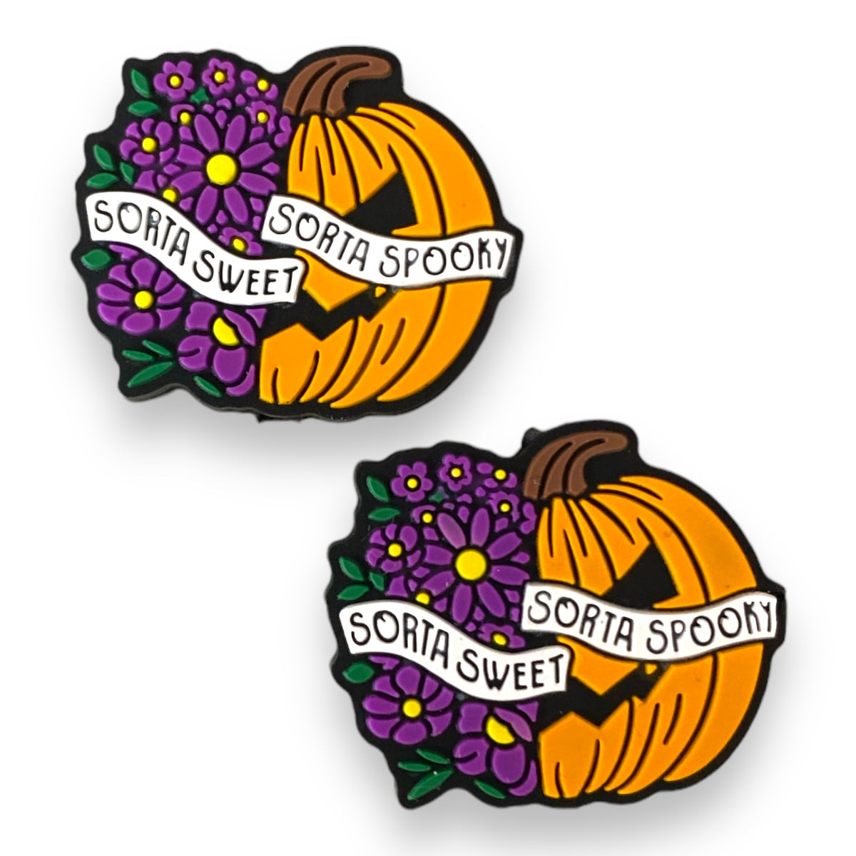 h926-  "Sorta Sweet Sorta Spooky" Silicone Focal Bead (1 Count)
