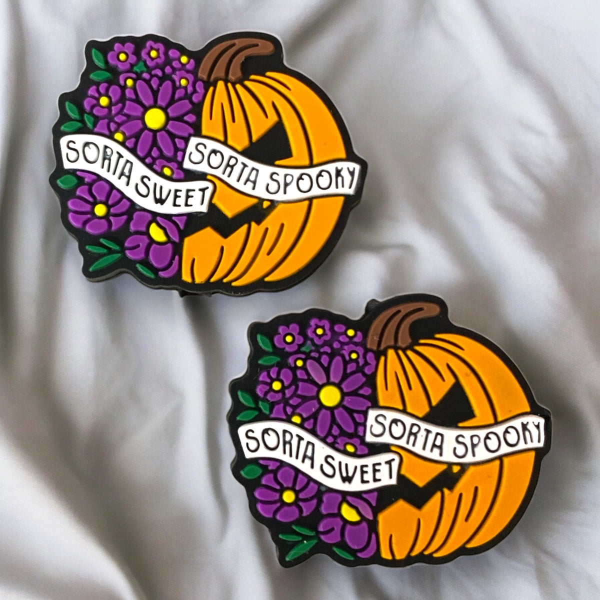 h926-  "Sorta Sweet Sorta Spooky" Silicone Focal Bead (1 Count)