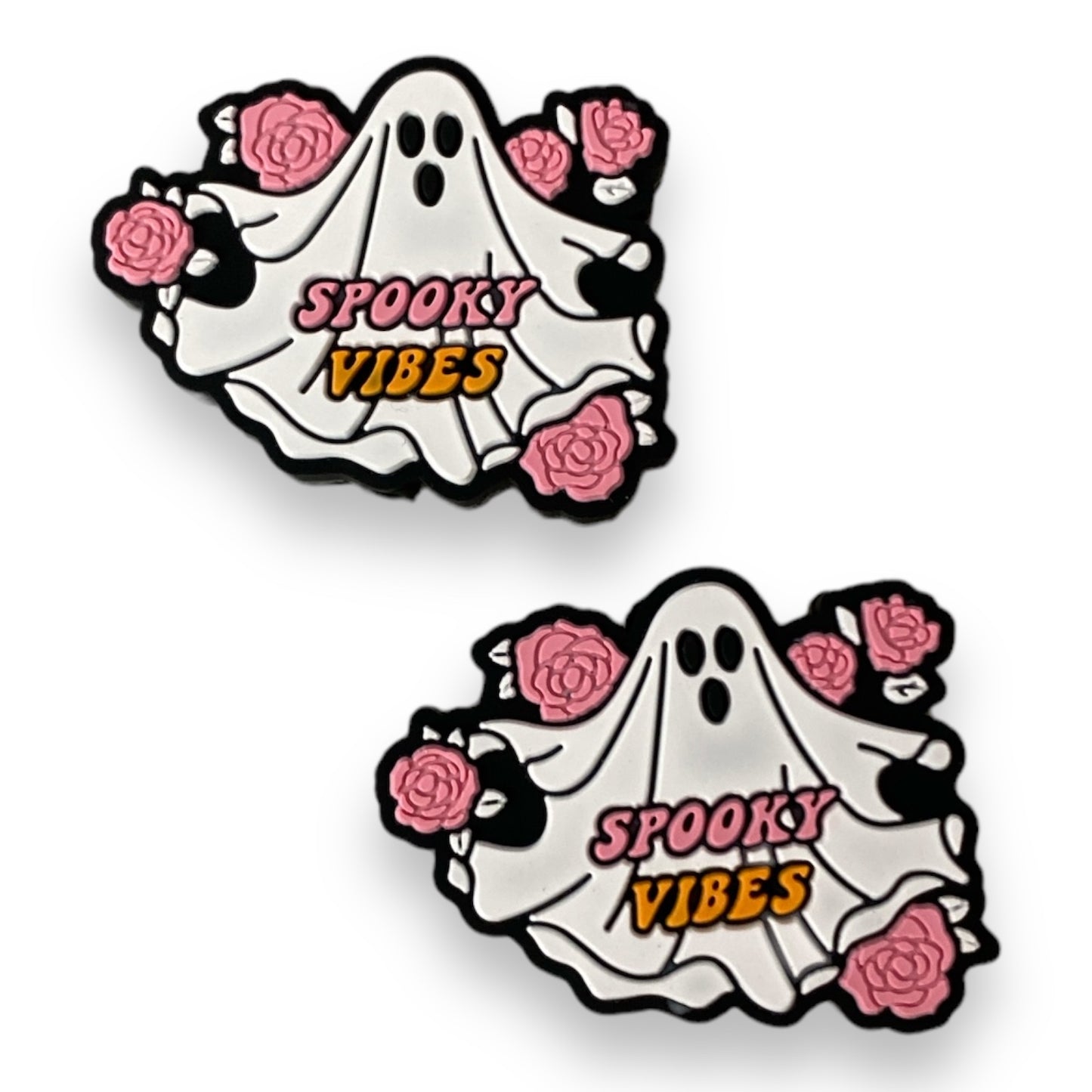 h920-  "Ghost Spooky Vibes" Silicone Focal Bead (1 Count) (