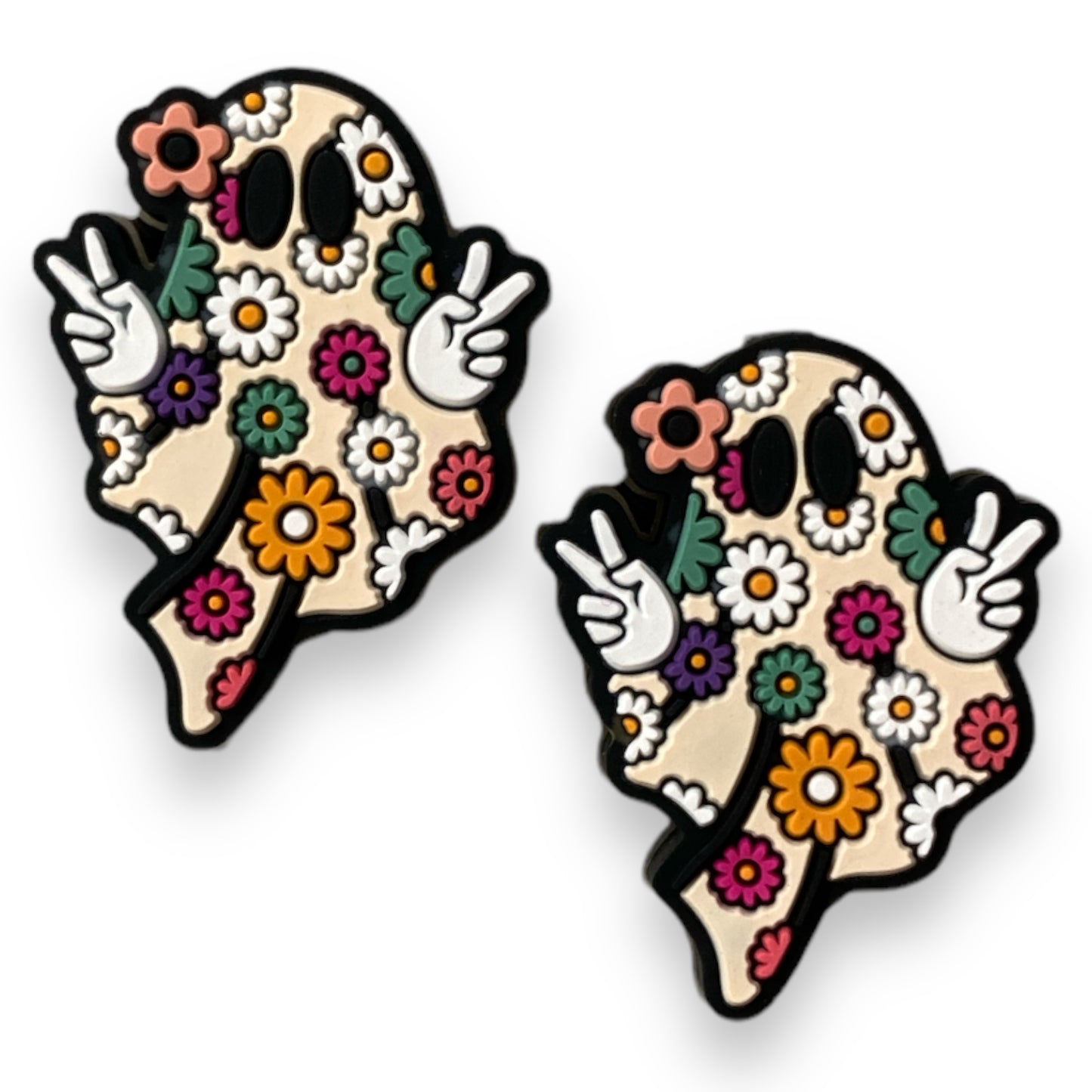 h932- Groovy Ghost Focal (1 Count) Bead Silicone