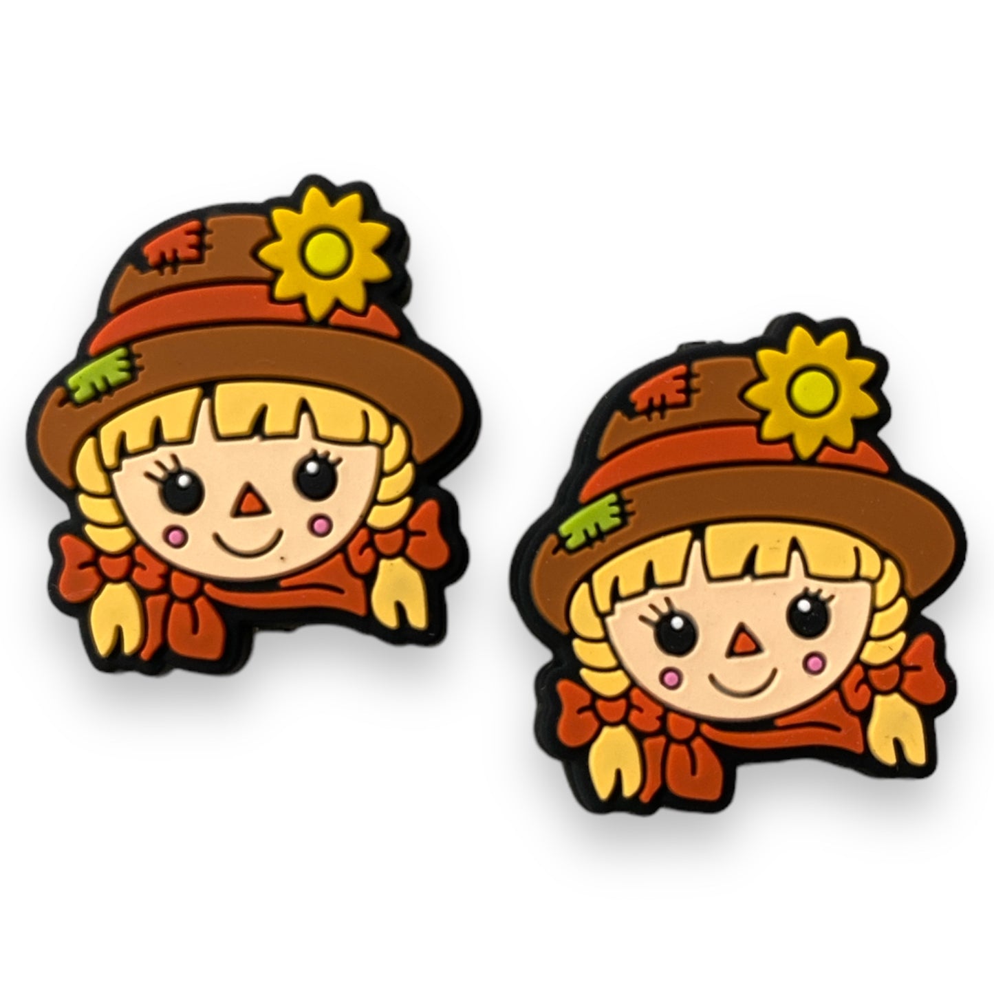 h929- Girl Scarecrow  Focal (1 Count) Bead Silicone