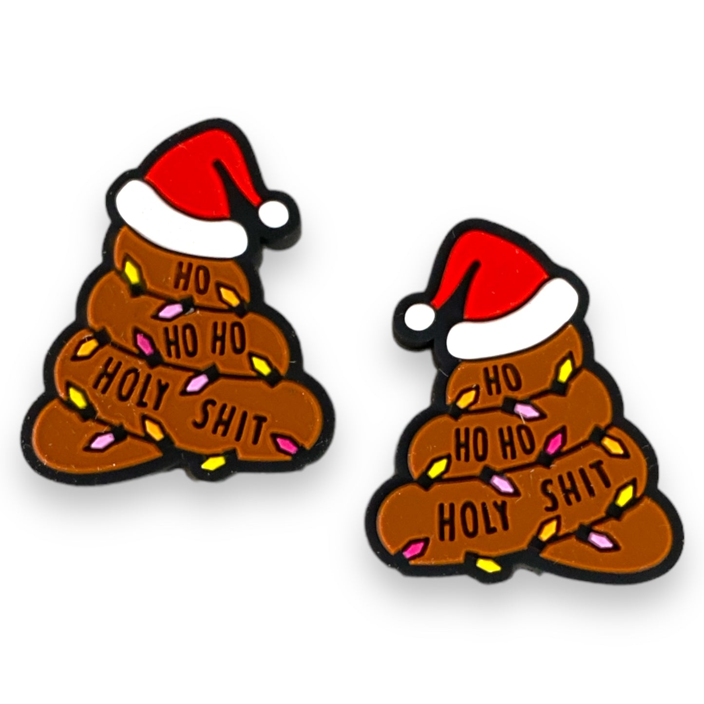 X44- "Ho Ho Ho" Poop Silicone Focal Bead (1 Count)