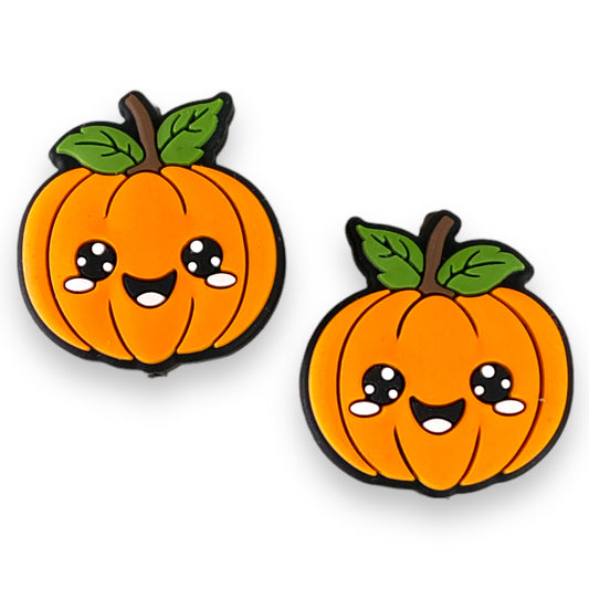 h987- Happy Pumpkin Silicone Focal Bead (1 Count)