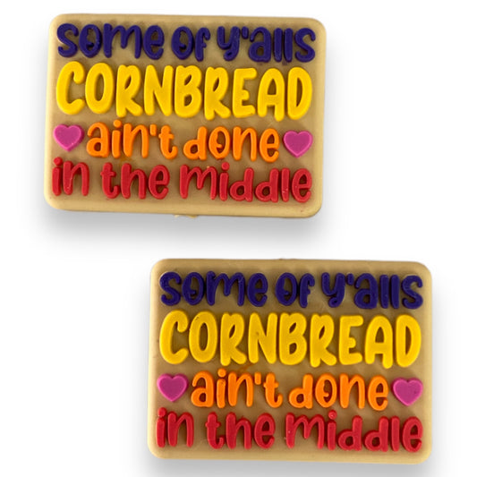 h980- Y'alls Cornbread...  Silicone Focal Bead (1 Count)