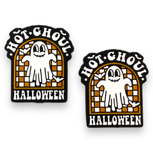 h963- Hot Ghoul Halloween Silicone Focal Bead (1 Count)