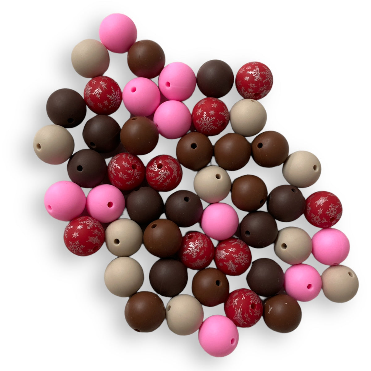 CK- 194 -  15mm "Hot Chocolate" 50 Count  Mixed Pack Silicone Beads
