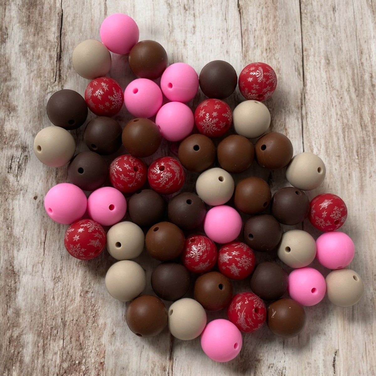CK- 194 -  15mm "Hot Chocolate" 50 Count  Mixed Pack Silicone Beads