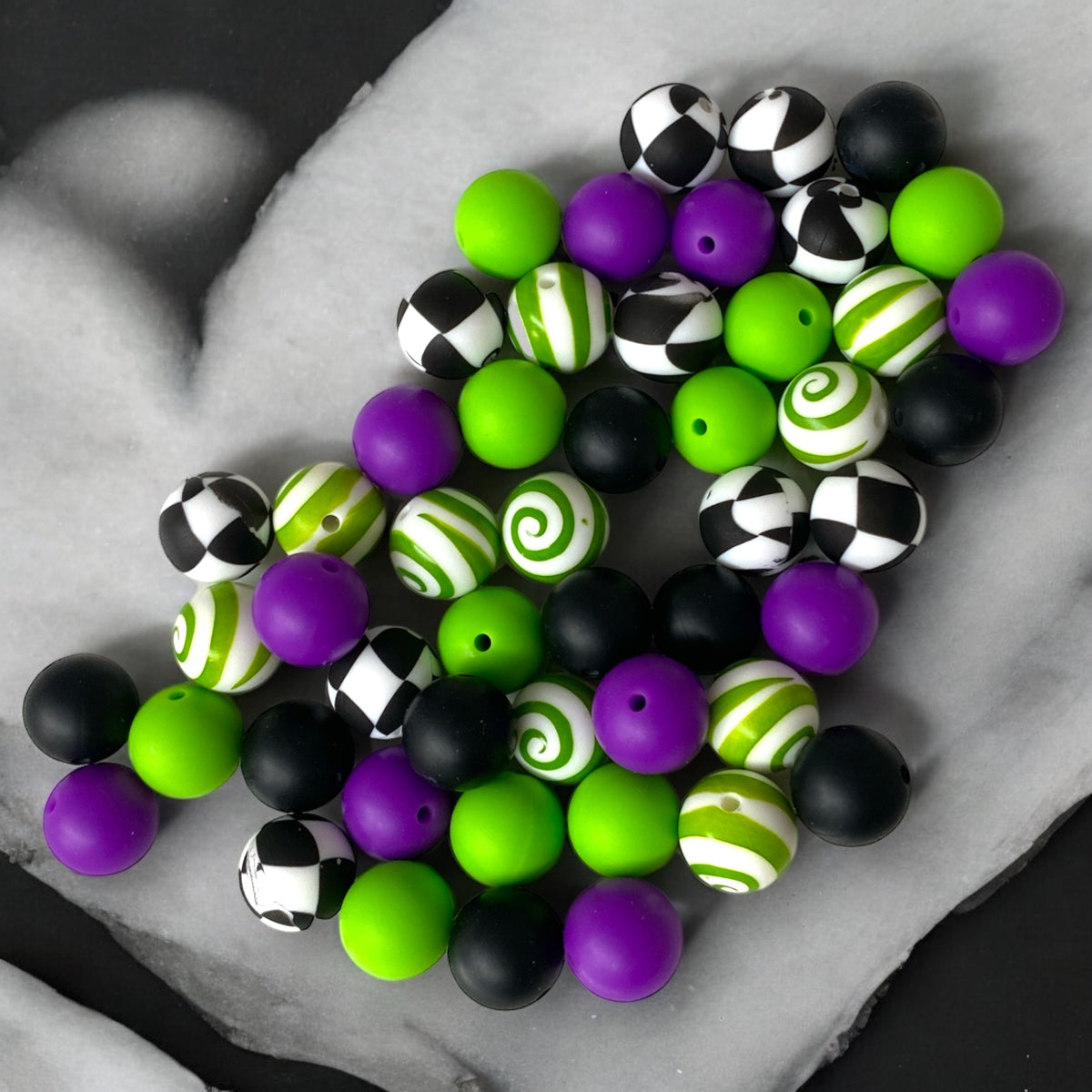 CK- 233 -  15mm "Beetlejuice Inspired" Mixed Pack Silicone Beads