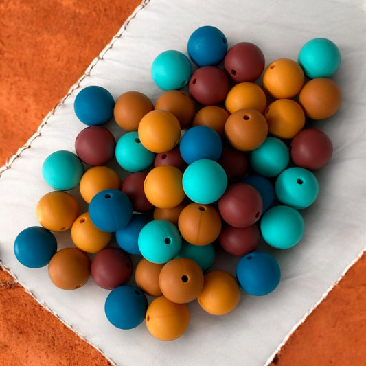 "Terracotta Sky" 15mm Silicone 50 Count Bead Pack – Ideal for Beadable Pens & Keychains