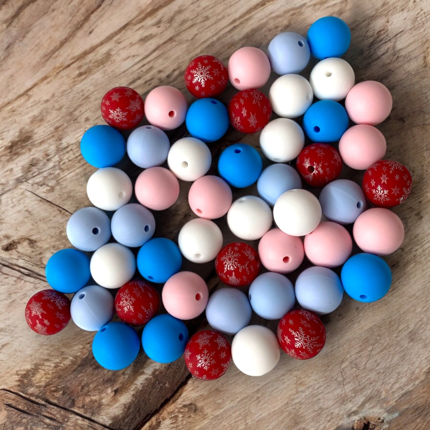 CK- 102 -  15mm "Frosty" 50 Count  Mixed Pack Silicone Beads