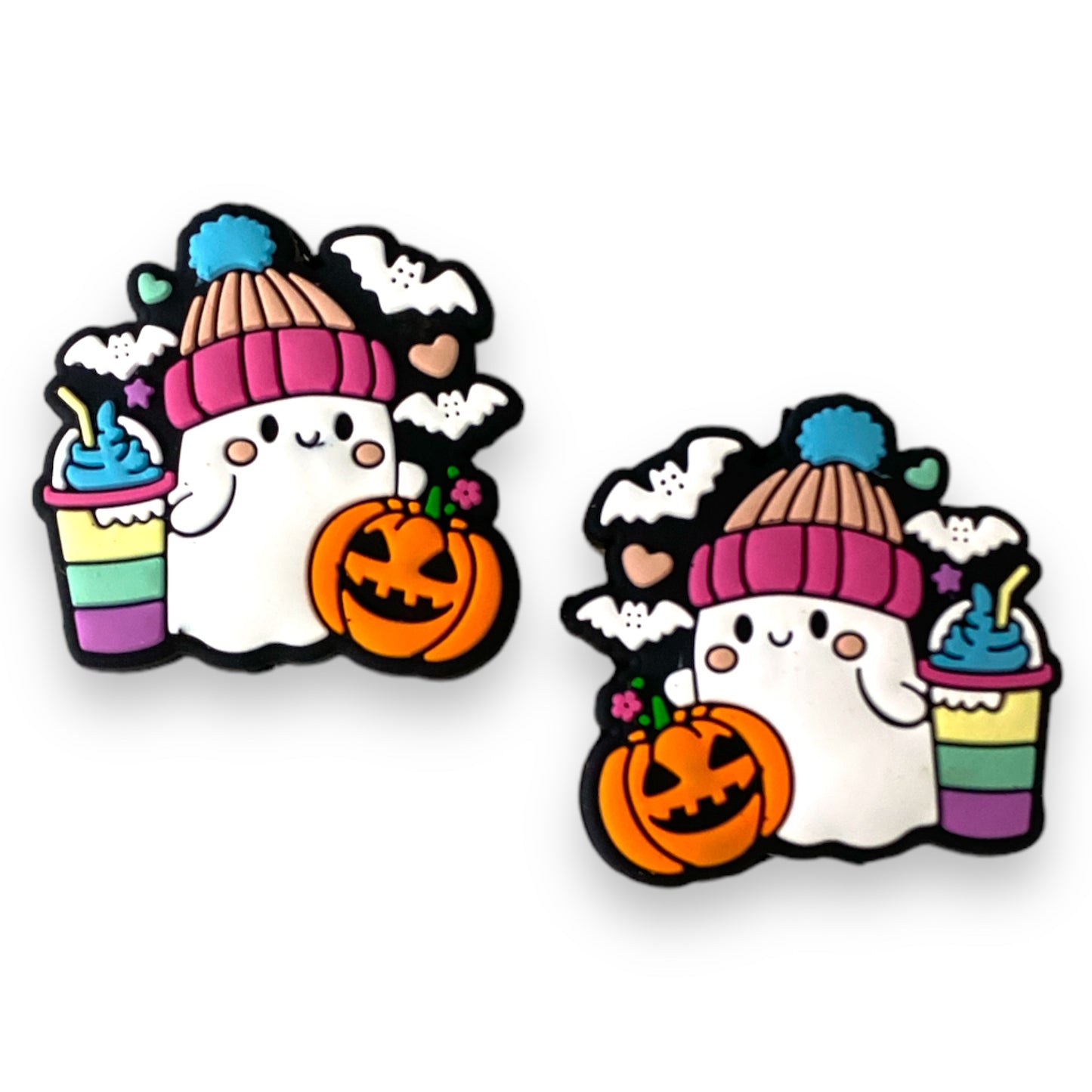 h821- "Trick Or Treat Ghost” Silicone (1 Count) Focal Bead