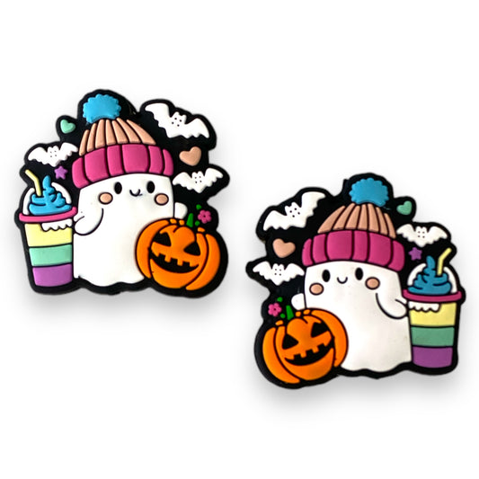 h821- "Trick Or Treat Ghost” Silicone (1 Count) Focal Bead