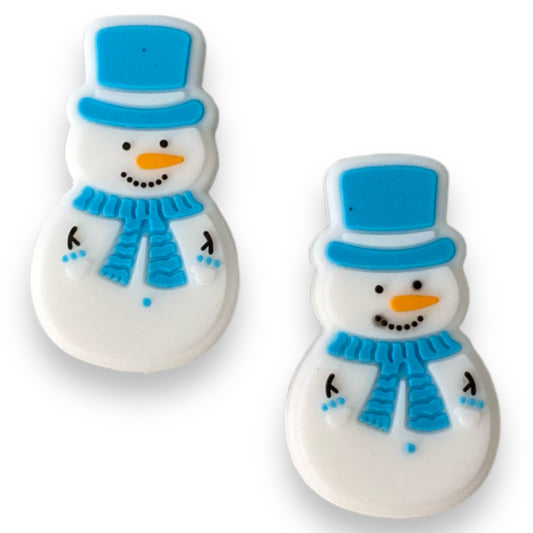 X162- "Snowman / Blue” Silicone (1 Count) Focal Bead