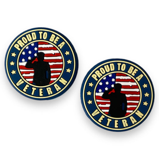 T146- "Proud Veteran” Silicone (1 Count) Focal Bead