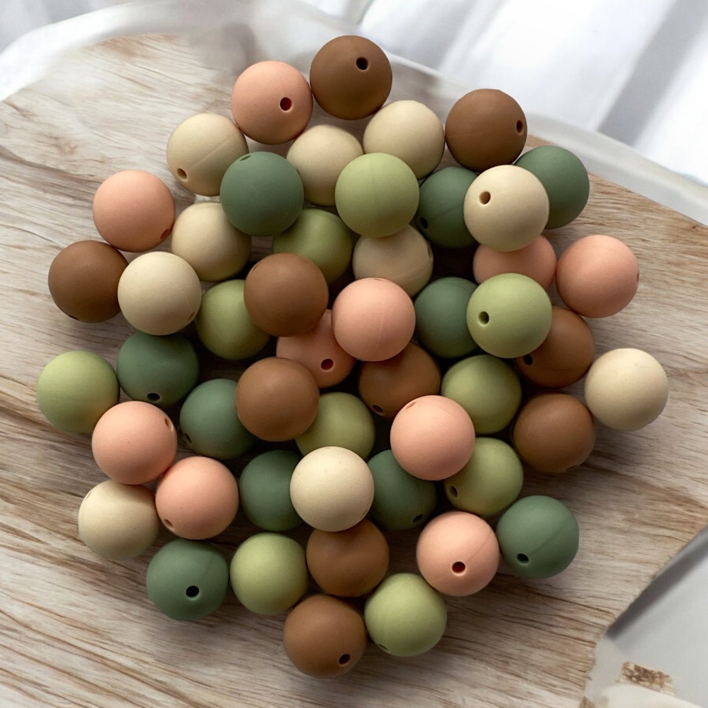 "Forest Path" -  15mm Silicone 50 Count Bead Pack – Ideal for Beadable Pens & Keychains