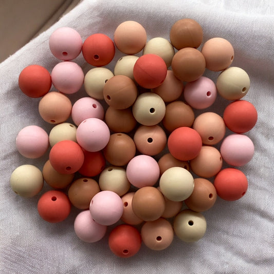 15mm "Cinnamon Peach" Silicone 50 Ct Bead Pack– Ideal for Beadable Pens & Keychains