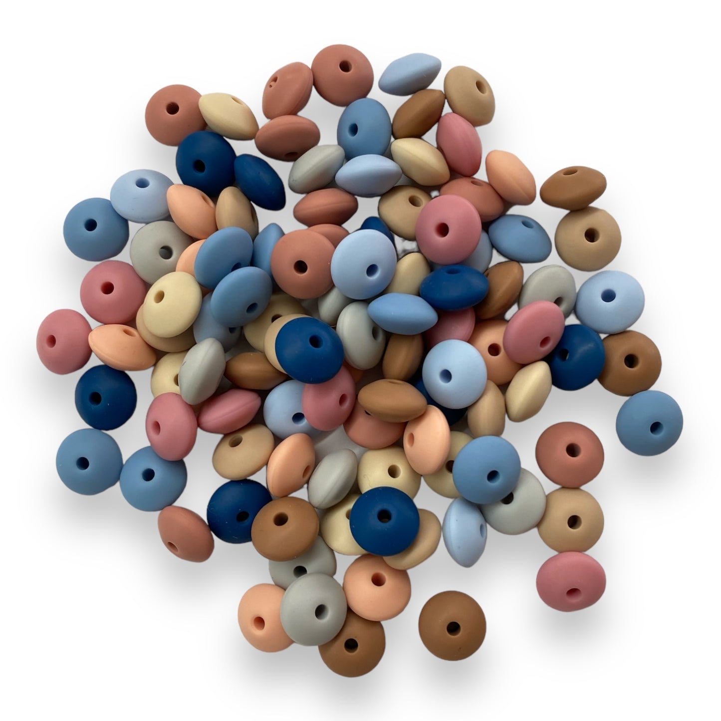 CK-139: 15mm "Winter  Lentils" Silicone 100 Ct Bead Pack