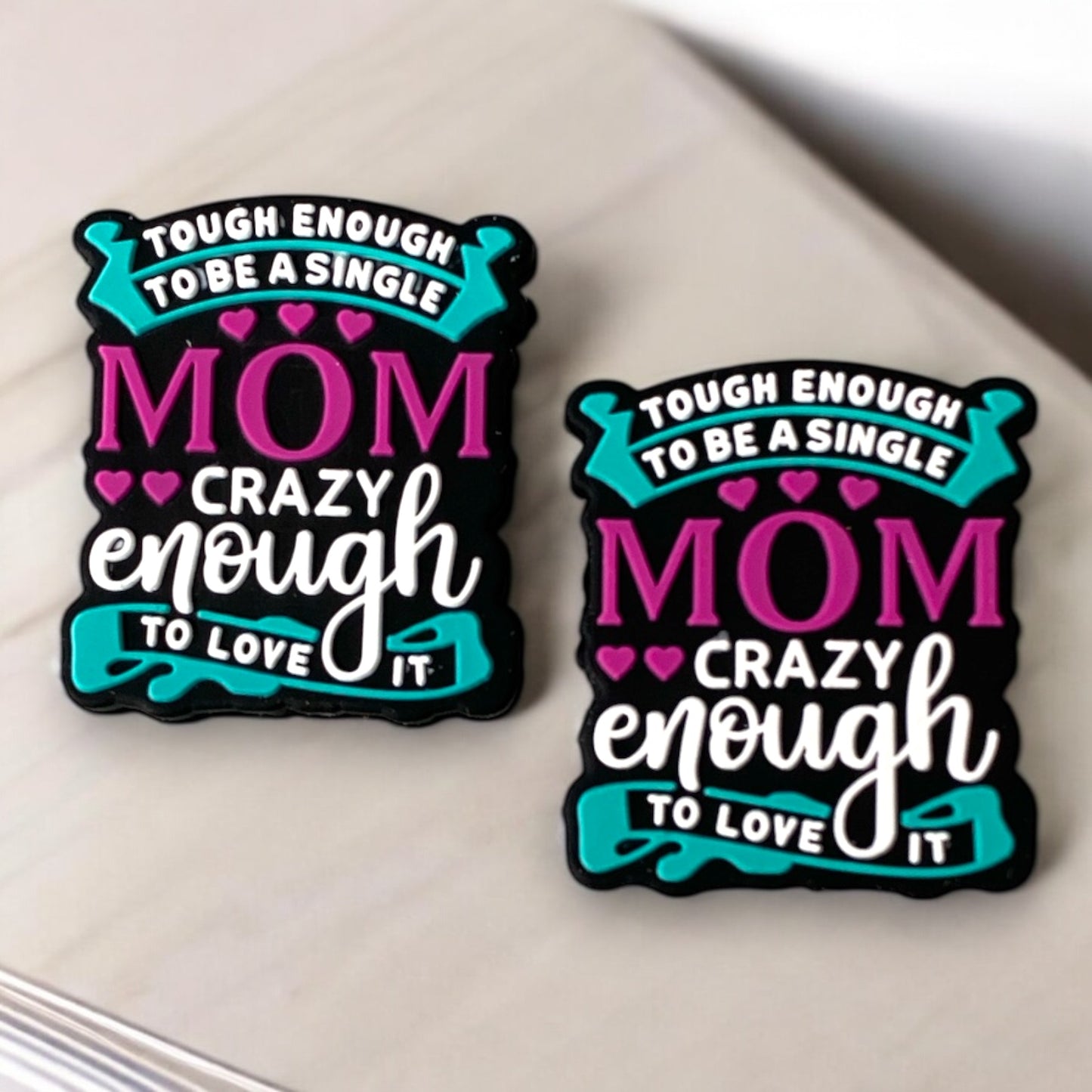 e684-  “Single Mom” Silicone Focal Bead (1 Count)