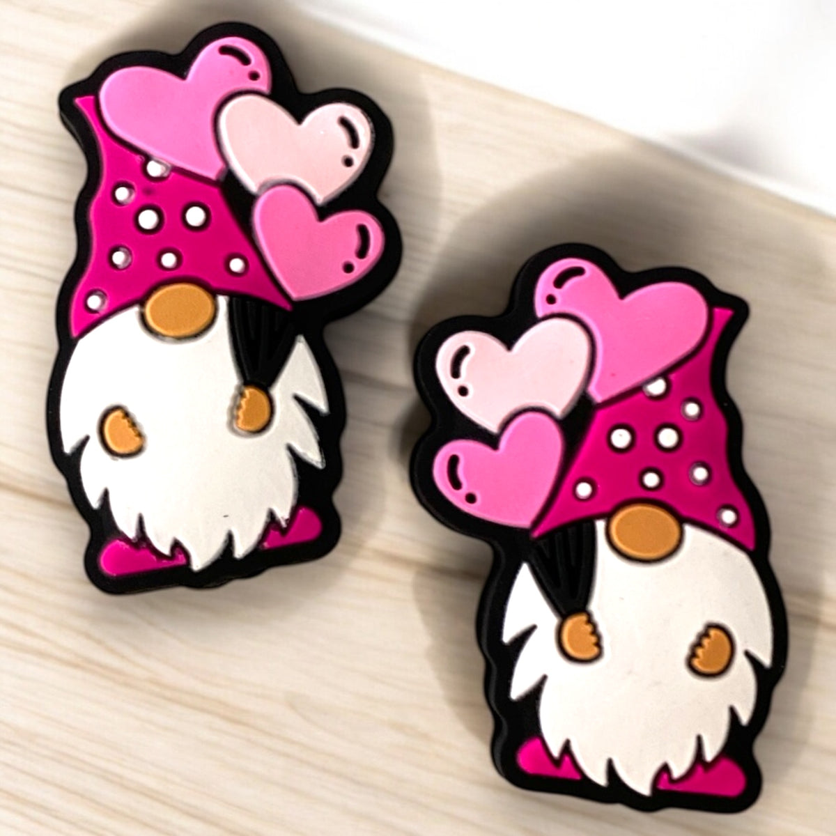 h834-  “Pink Gnome” Silicone Focal Bead (1 Count)