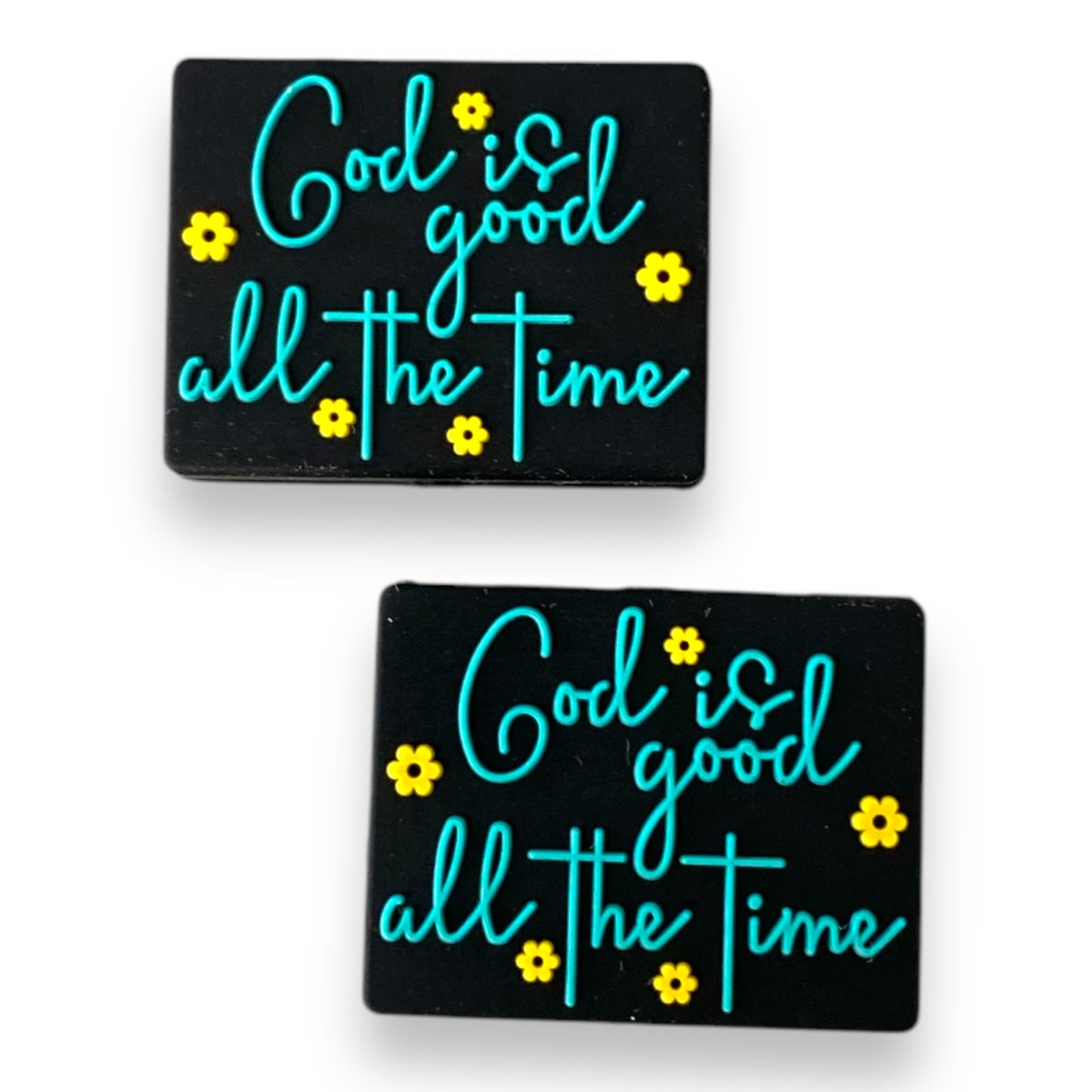 e581-  “God Is Good All The Time” Silicone Focal Bead (1 Count)