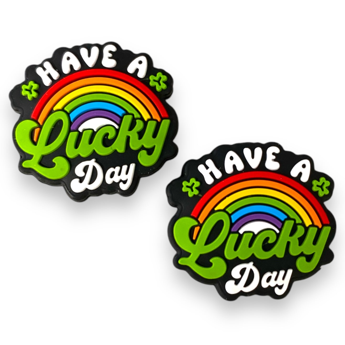 h833 - "Have A Lucky Day” Silicone Focal Bead (1 Count)