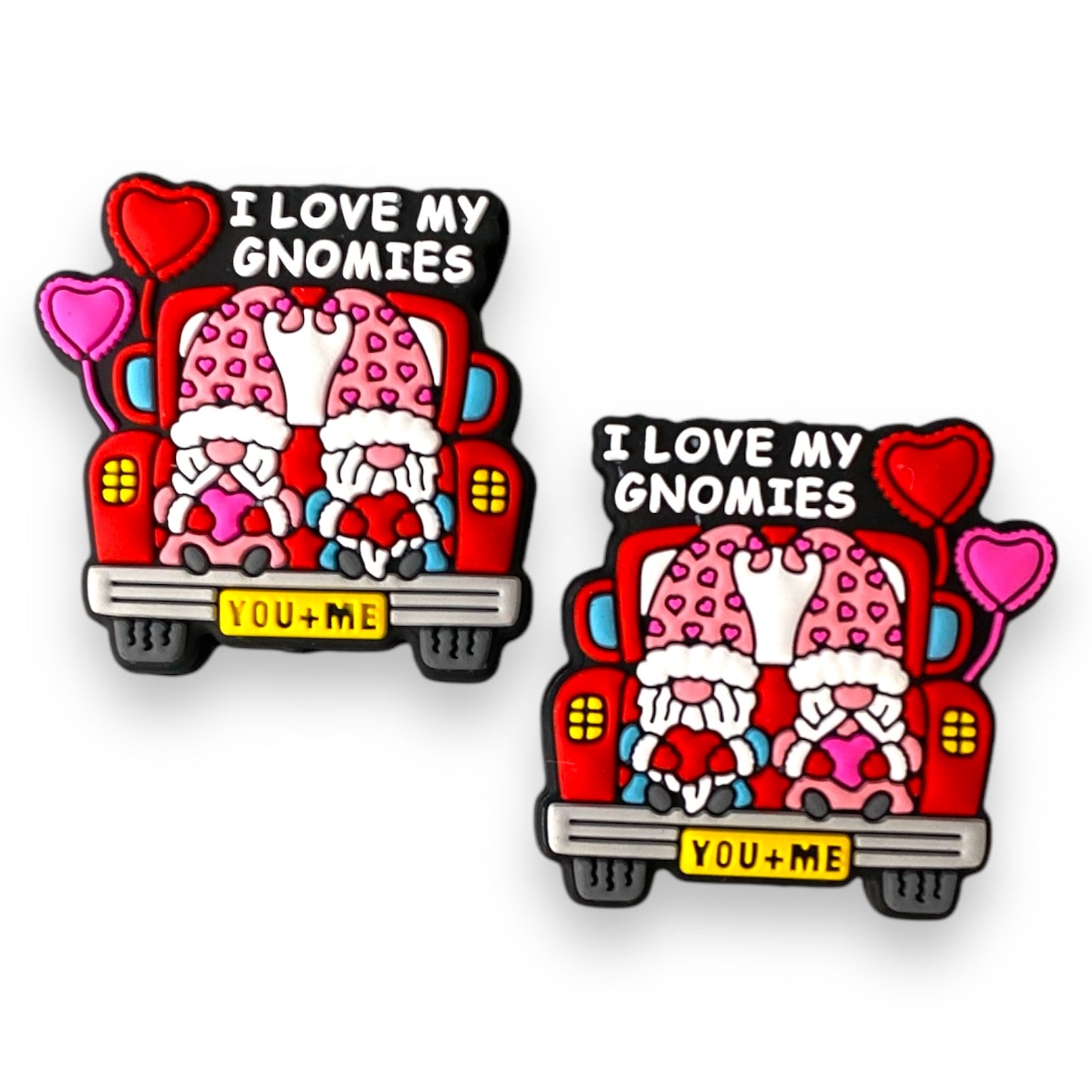 h801 - "I Love My Gnomies” Silicone Focal Bead (1 Count)