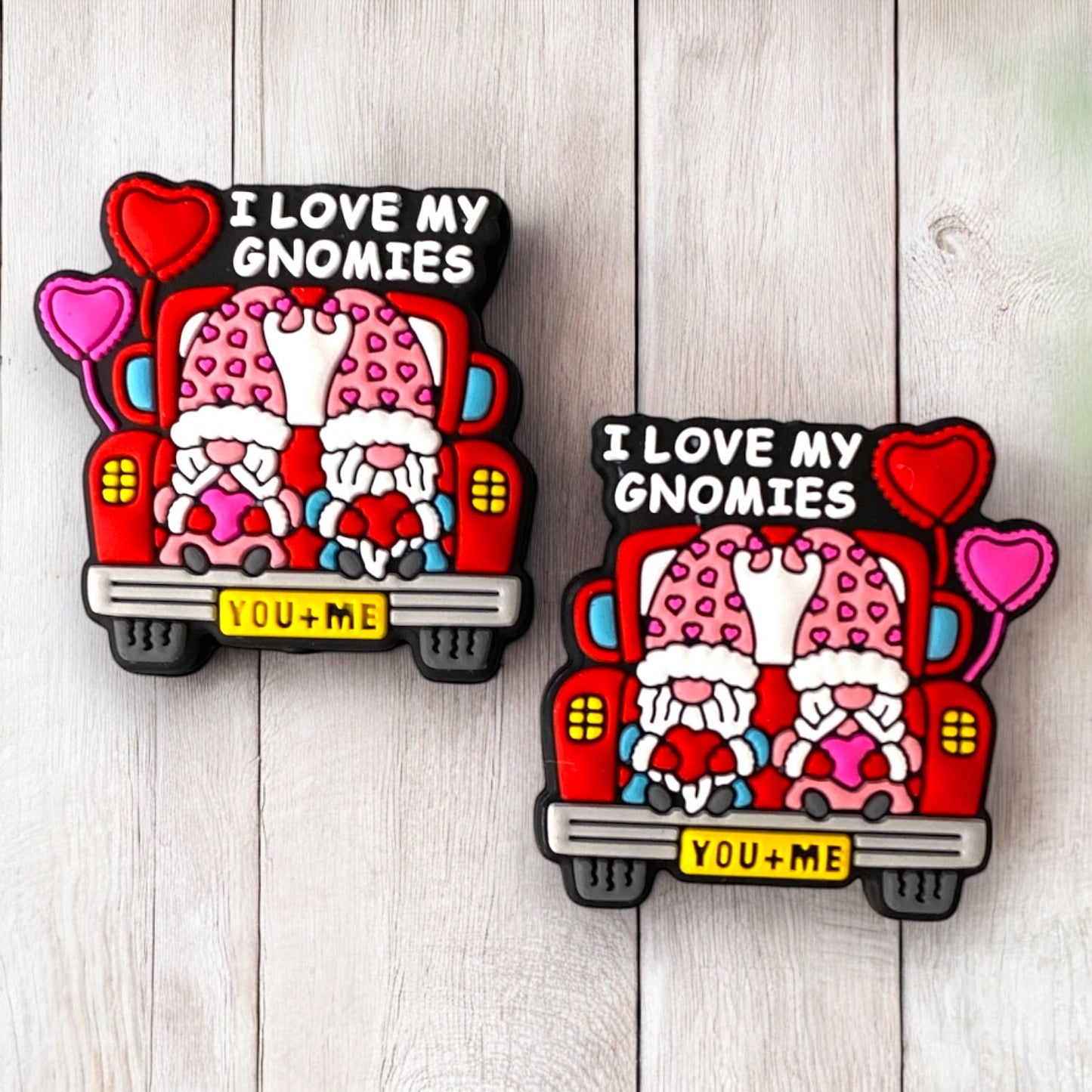 h801 - "I Love My Gnomies” Silicone Focal Bead (1 Count)