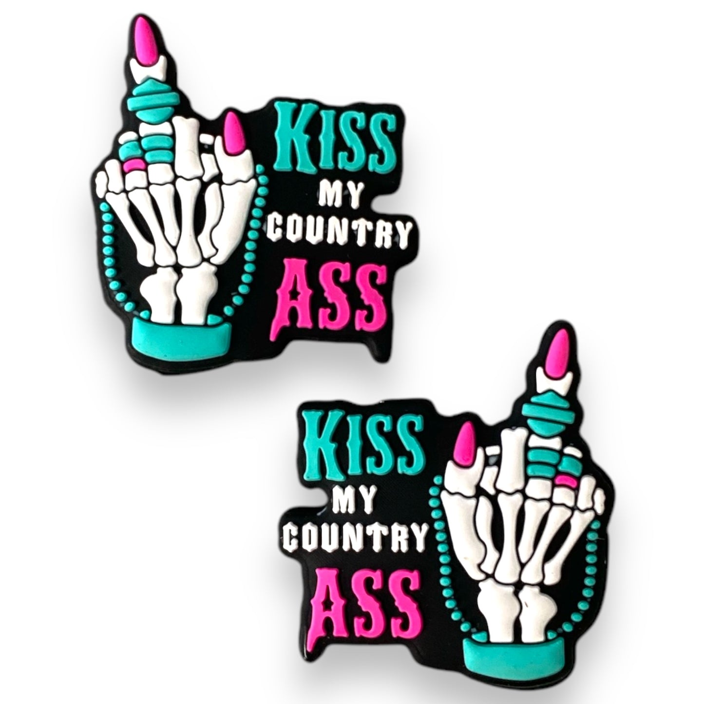 X367 - "Kiss My Country...” Silicone Focal Bead (1 Count)