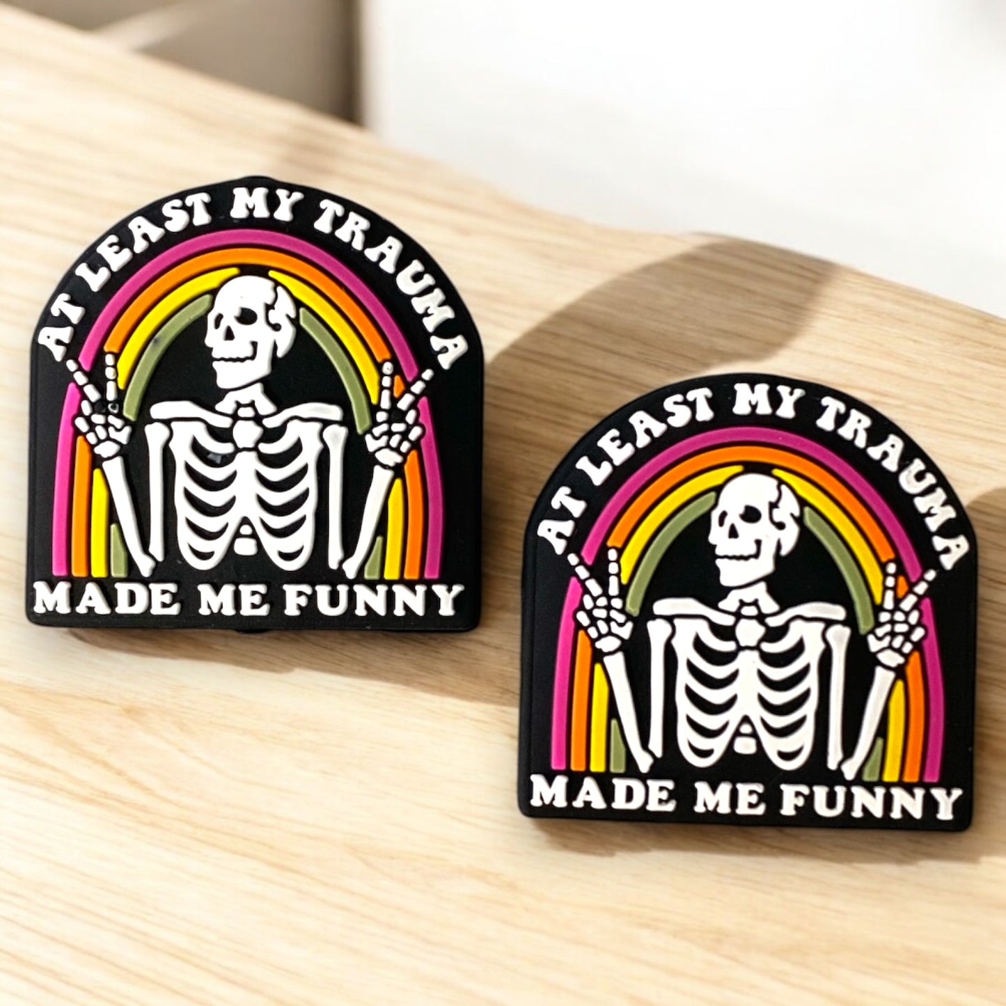 h887 - "At Least My Trauma Made Me Funny” Silicone Focal Bead (1 Count)