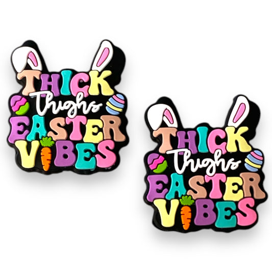 h967 - "Thick Thighs & Easter Vibes” Silicone Focal Bead (1 Count)