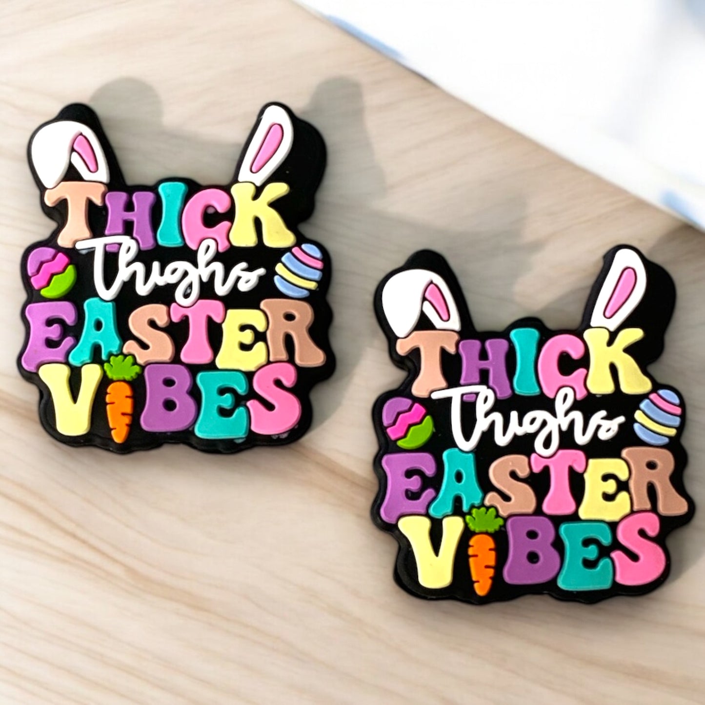 h967 - "Thick Thighs & Easter Vibes” Silicone Focal Bead (1 Count)