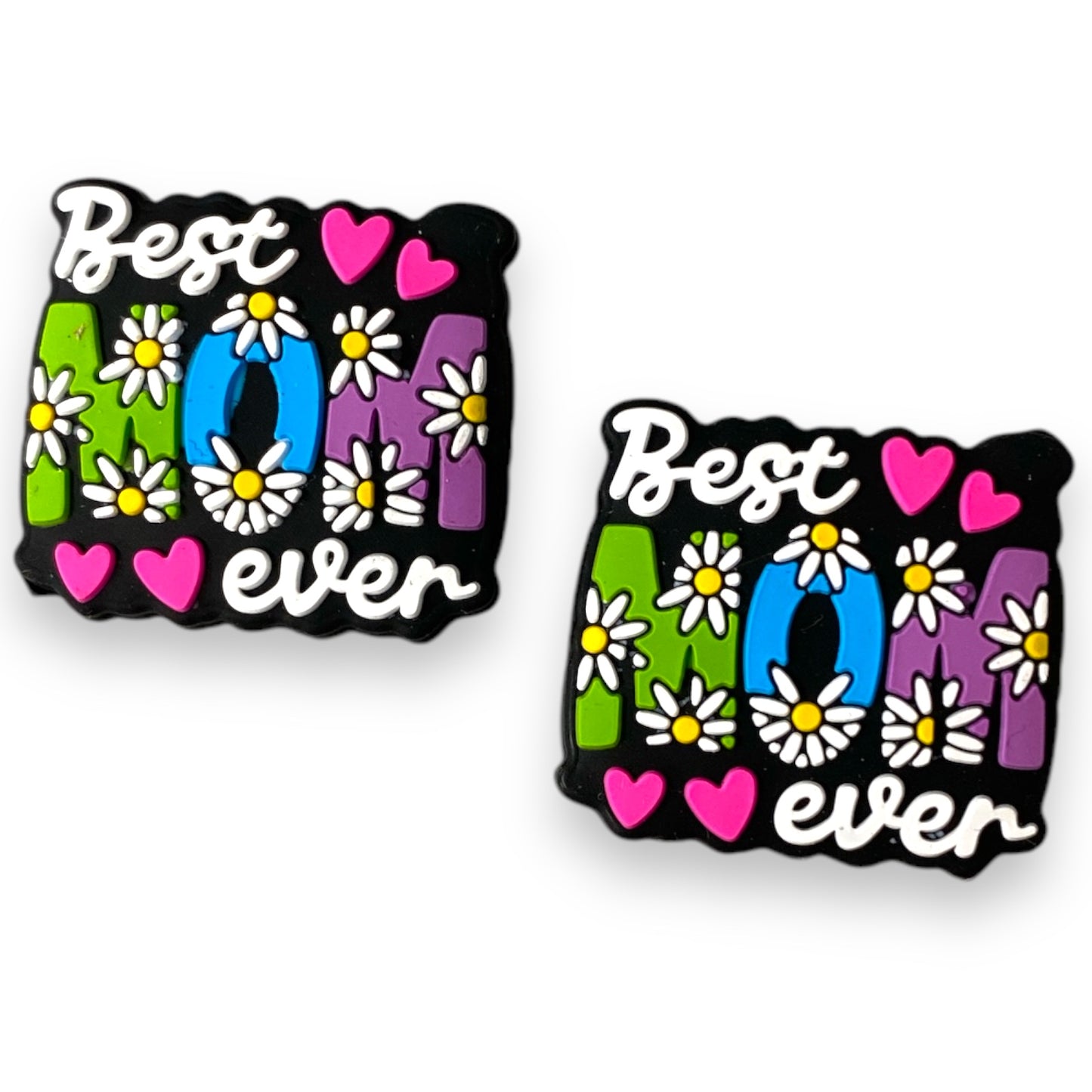 e634 - "Best Mom Ever” Silicone Focal Bead (1 Count)