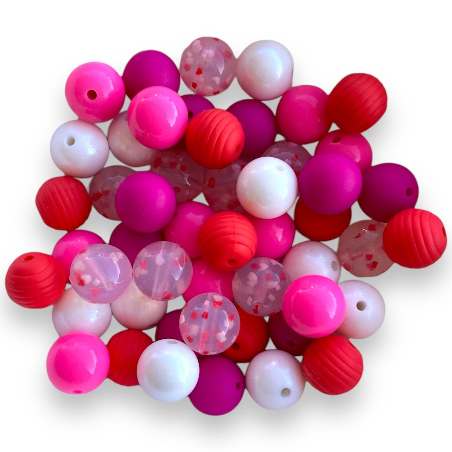 CK - 251 -  15mm "Valentines" 50 Count  Silicone Bead Pack