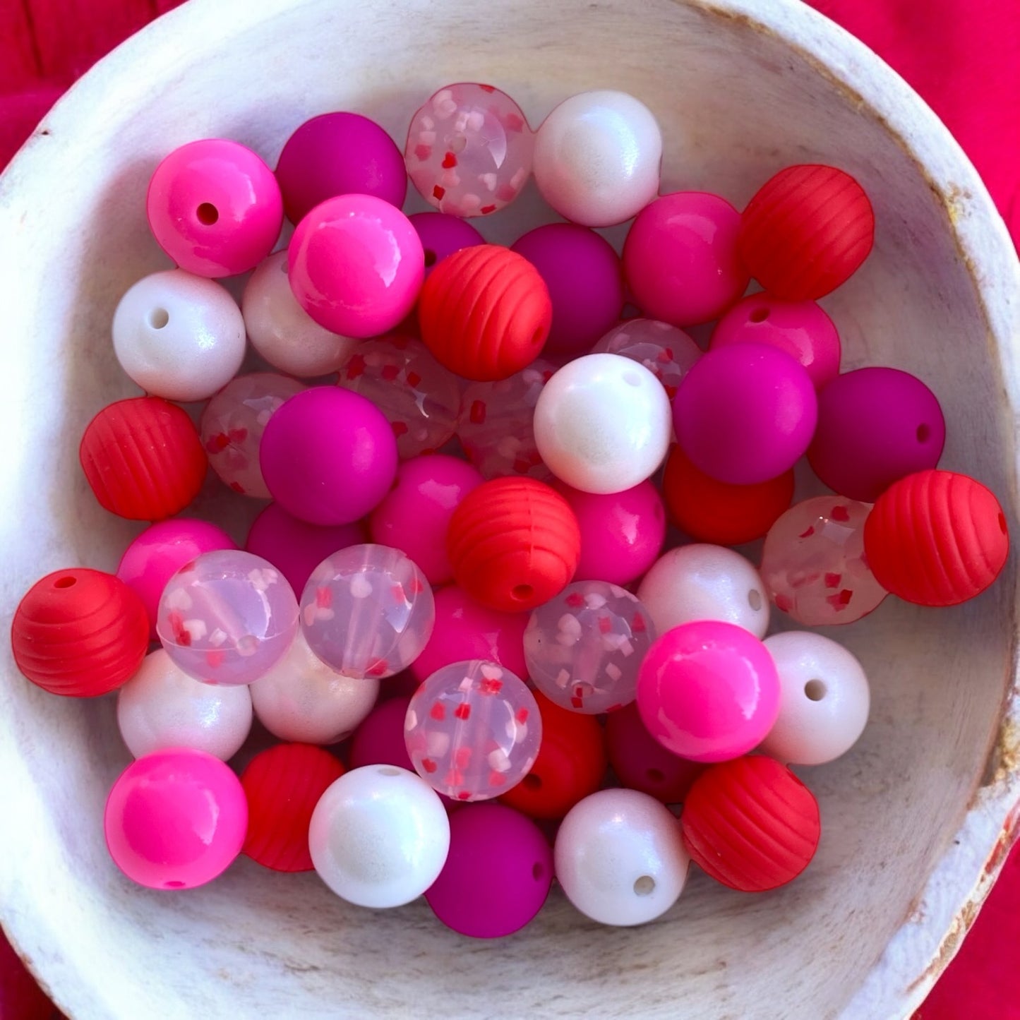 CK - 251 -  15mm "Valentines" 50 Count  Silicone Bead Pack