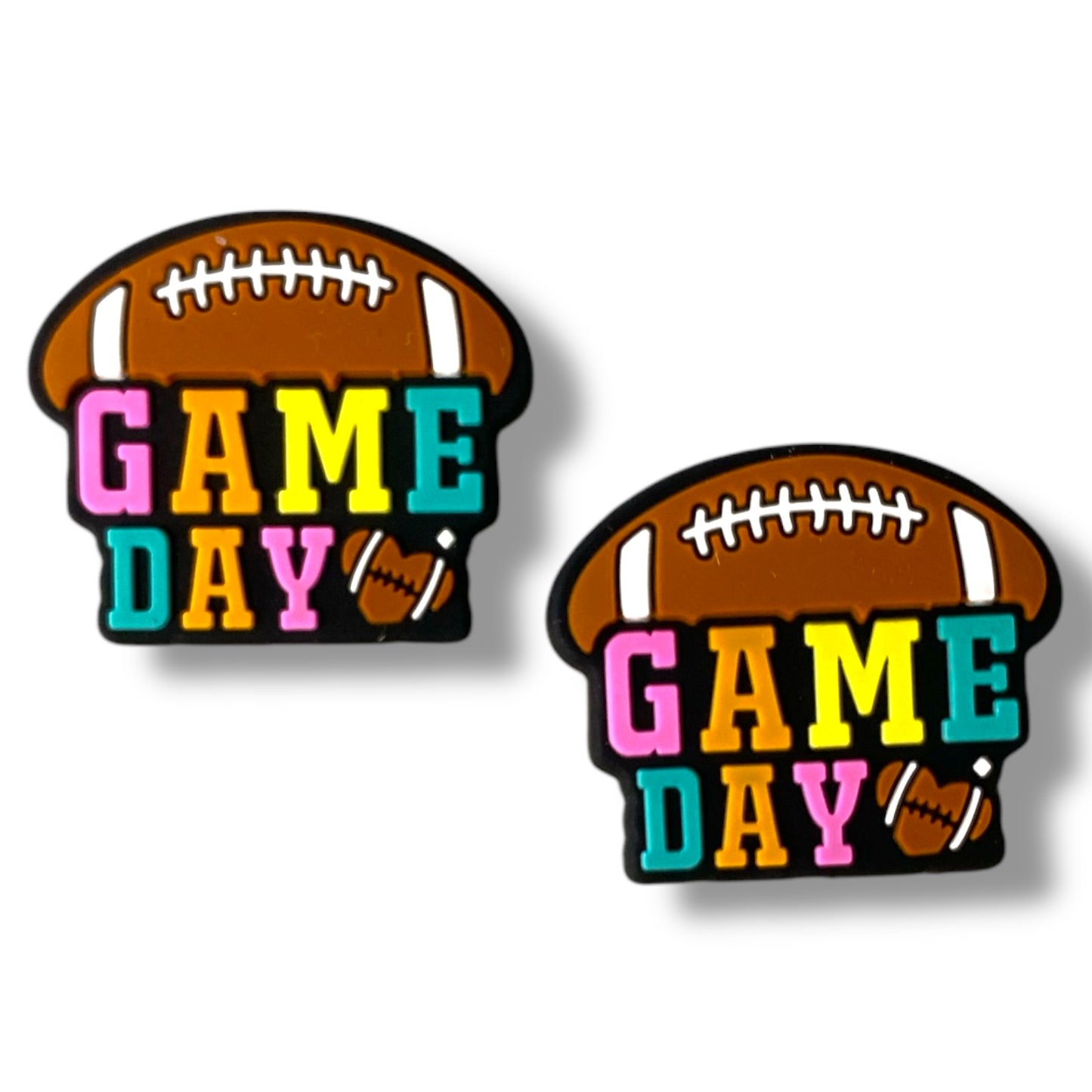 X208-  “Gameday- Football” Silicone Focal Bead (1 Count)