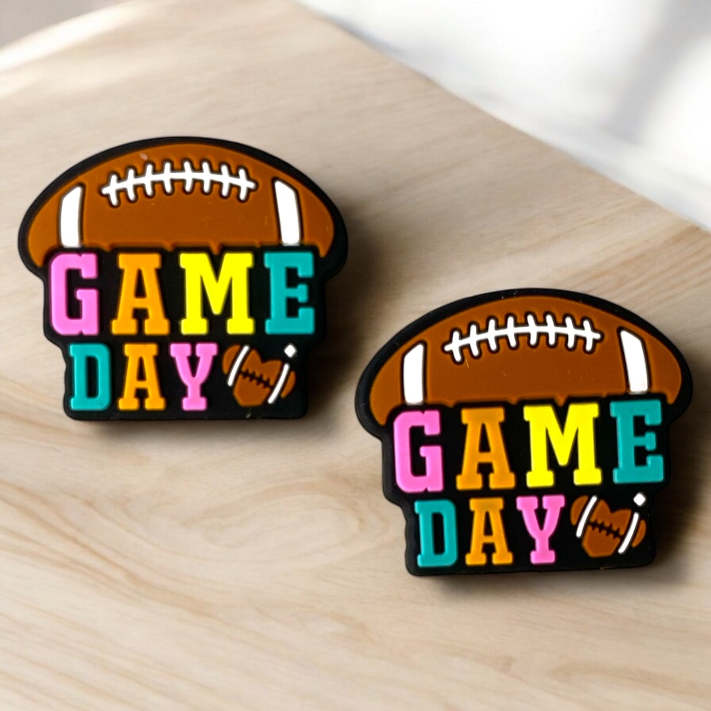 X208-  “Gameday- Football” Silicone Focal Bead (1 Count)