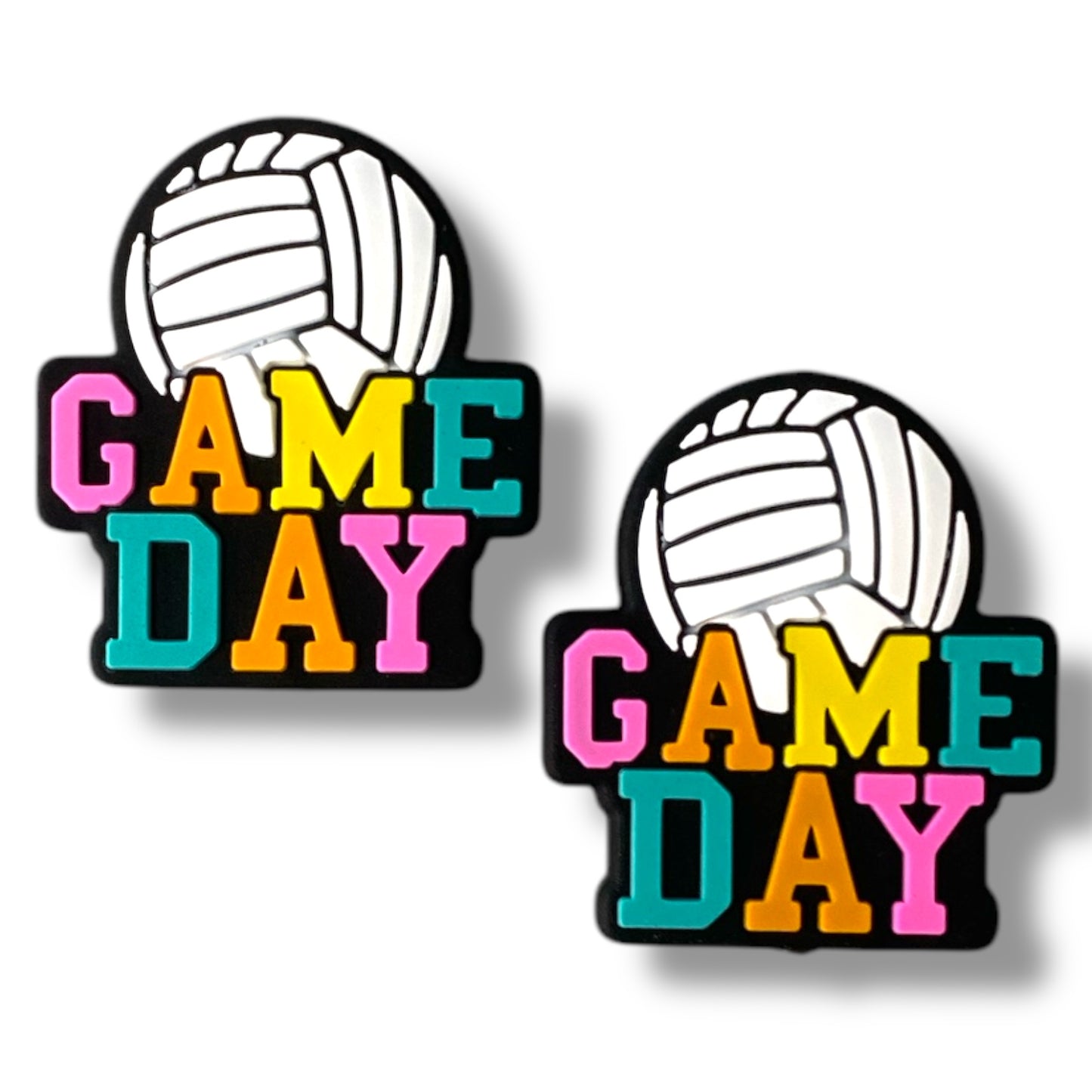 X185-  “Gameday- Volleyball” Silicone Focal Bead (1 Count)