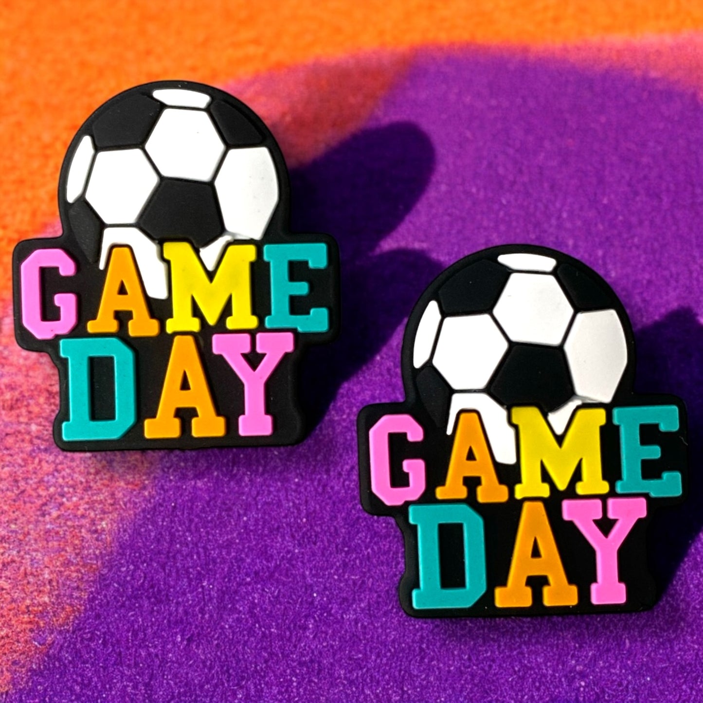 X194-  “Gameday- Soccer” Silicone Focal Bead (1 Count)