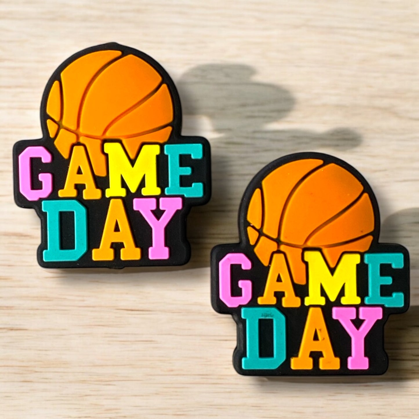 X180-  “Gameday- Basketball” Silicone Focal Bead (1 Count)