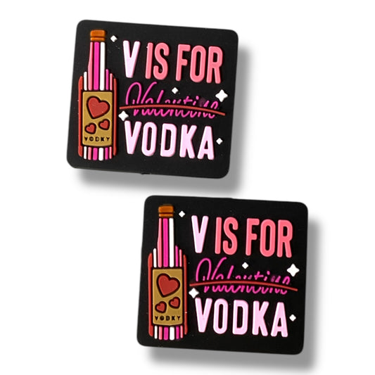 X22-  “V is For Vodka” Silicone Focal Bead (1 Count)