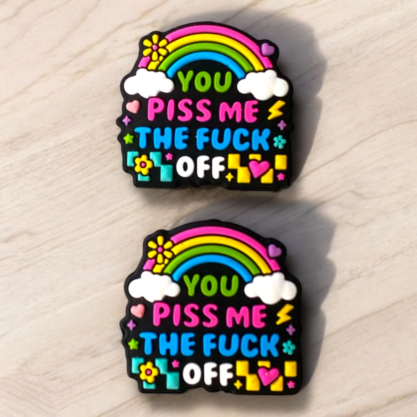 h1034-  “You Piss Me Off” Silicone Focal Bead (1 Count)