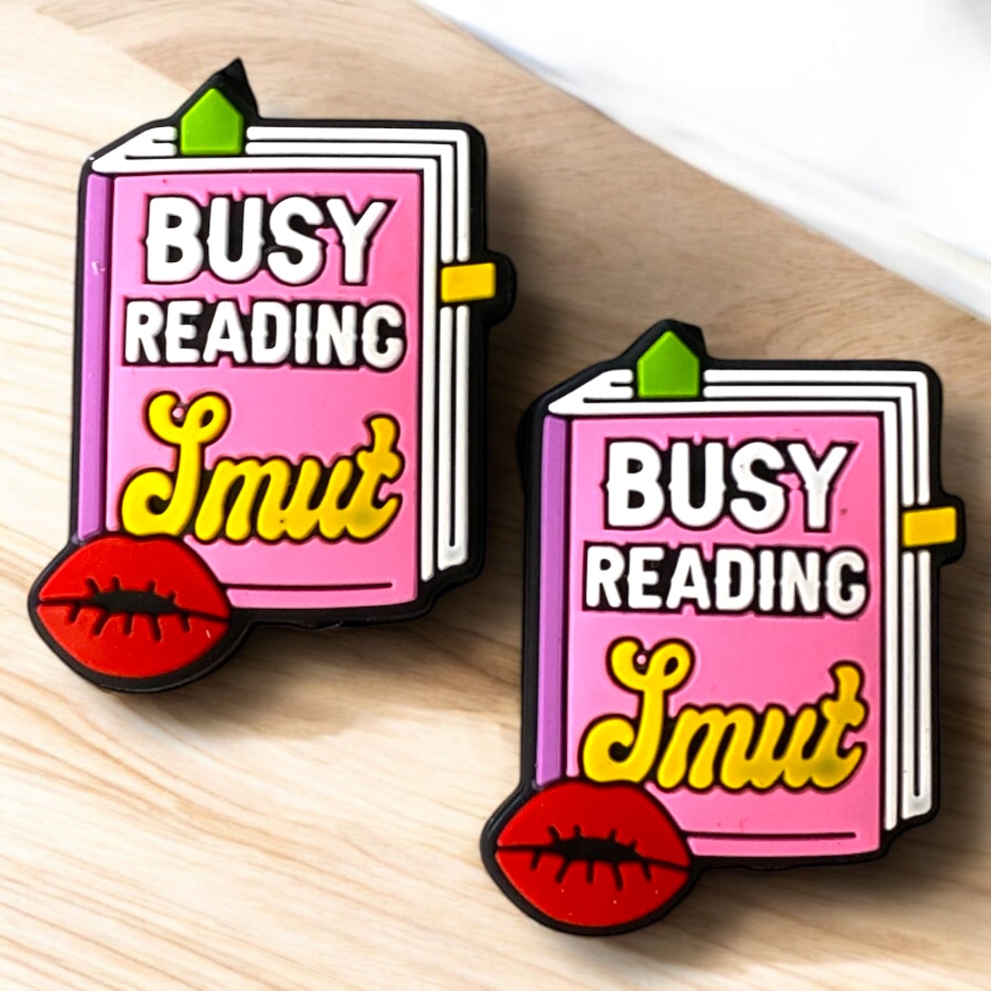 h1052-  “Busy Reading Smut” Silicone Focal Bead (1 Count)